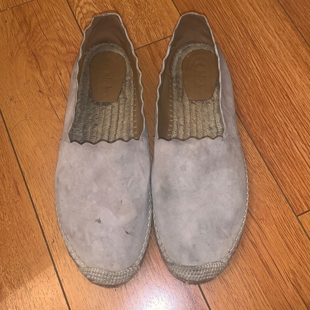 Chloe flat espadrille in gray